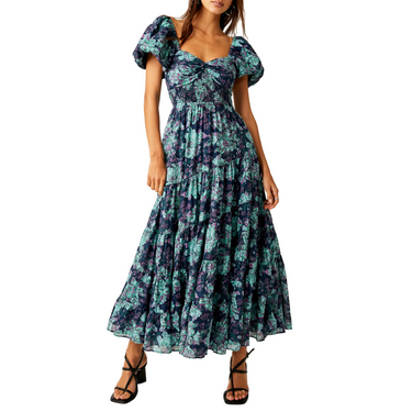 FREE PEOPLE SUNDRENCHED MAXI DRESS-GREEN