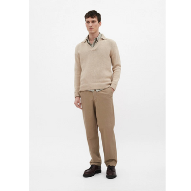 NORSE PROJECTS LASSE COTTON HOLIDAY POLO JUMPER-TAN