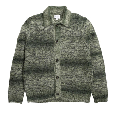 NORSE PROJECTS ERIC SPACE DYE CARDIGAN-GREEN