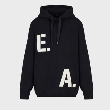 EMPORIO ARMANI KNITTED HOODY-NAVY