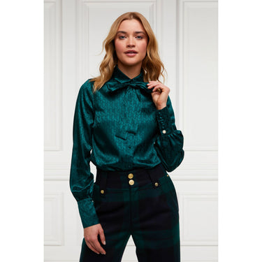 HOLLAND COOPER PENNY JACQUARD BLOUSE-GREEN
