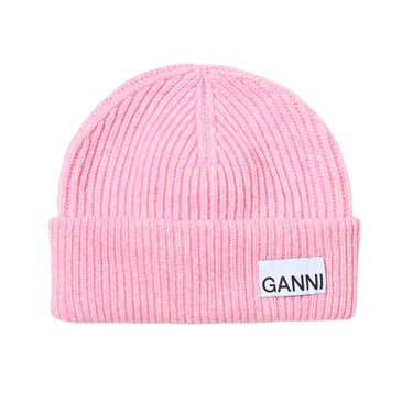 GANNI FITTED BEANIE -PINK