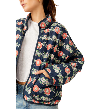 FREE PEOPLE CHLOE QUILTED JACKET-NAVY