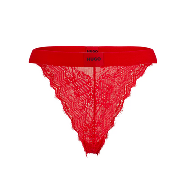 HUGO WOMENS LACE BRIEF -RED