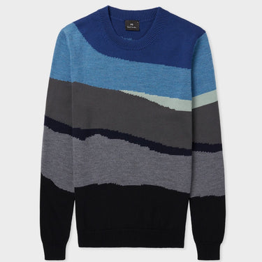 PS PAUL SMITH Abstract Stripe Sweater-NAVY